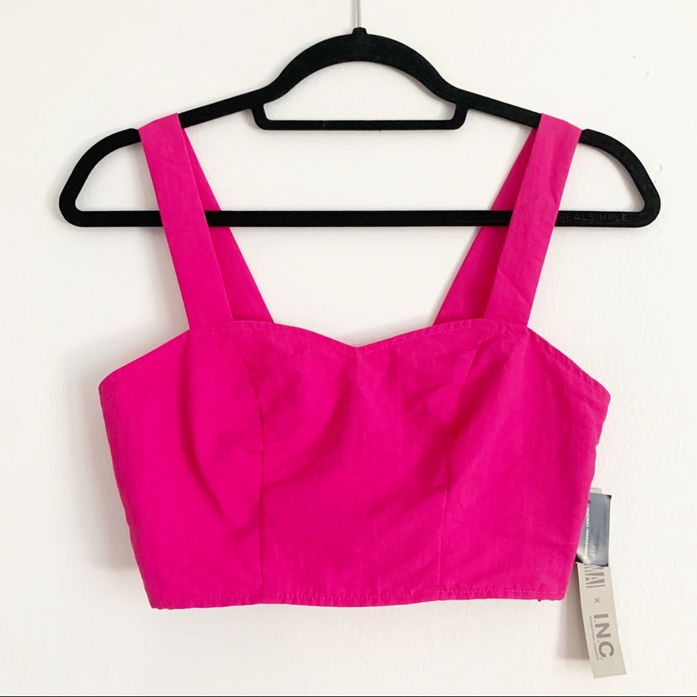 INC Crop Top Bralet in Hot Pink Strappy Fitted Size XS - Picture 4 of 9